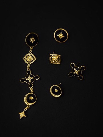 Моносерьга Шедар, серебро 925, позолота 18k 6