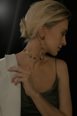 Моносерьга Шедар, серебро 925, позолота 18k 4