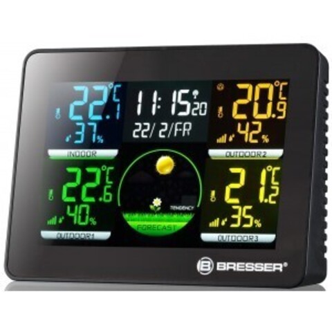 Метеостанция Bresser Thermo Hygro Quadro NLX с тремя датчиками