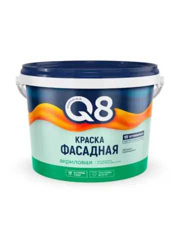 Краска фасадная белоснежная Formula Q8 13 кг