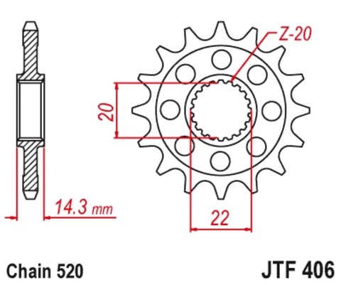 Звезда ведущая JTF406 16RB