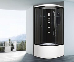 Душевая кабина Niagara Ultra NG-212-01N (100х100х220) высокий поддон(48см),черный,стекло тонированное