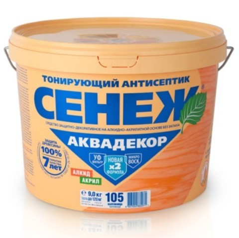 Антисептик тонирующий для древесины Сенеж Аквадекор