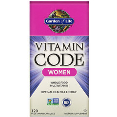 Garden of Life, Vitamin Code, для женщин, 120 вегетарианских капсул