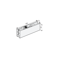 Фитинг верхний FS-F20 SSS (AISI 304) для стеклянных дверей толщиной 10, 12 мм Notedo