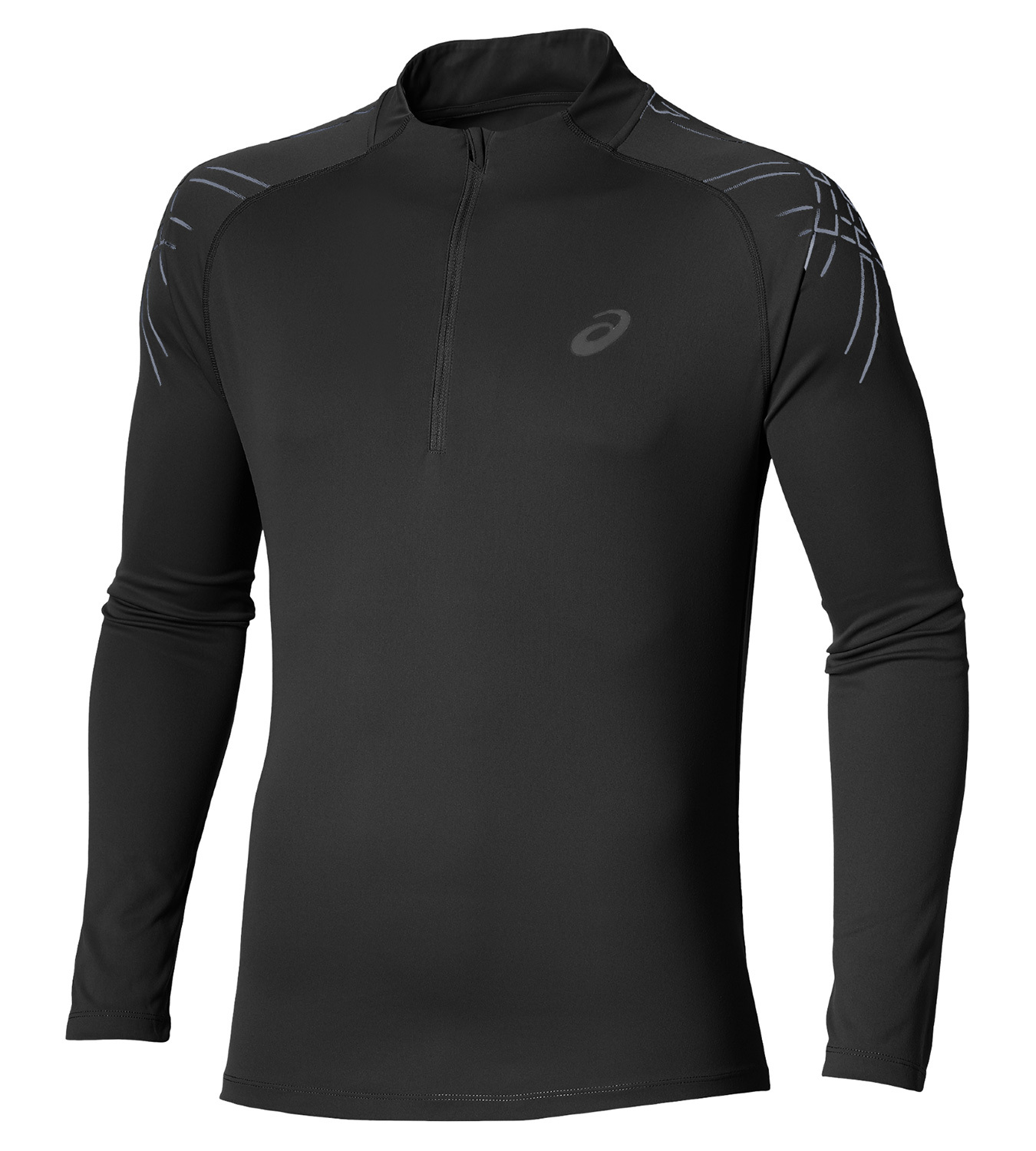 ASICS STRIPE LS 1/2 ZIP мужская рубашка для бега черная