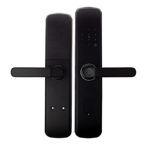 Ручки на планке электронные APECS Smart HPE-8001-BLM (TTlock,WiFi,FP) черный матовый