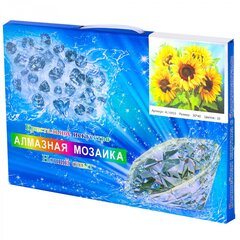 
          Алмазная мозаика Alingar, на подрамнике, с полным заполнением, (глянц.) дизайн рамка, 30х40 см, 20 цветов, "Подсолнухи"