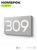 Номер на дверь 309, табличка на дверь для офиса, квартиры, кабинета, аудитории, склада, серая 120х70 мм, Айдентика Технолоджи
