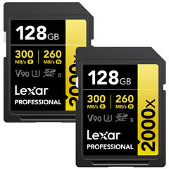 Lexar 128GB Professional 2000x UHS-II SDXC Memory Card (2 шт)