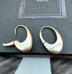 20130- Серьги-конго овальные YSL из латуни с позолотой (дутые)