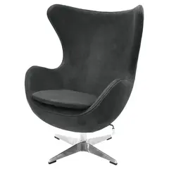 Кресло EGG CHAIR графит, искусственная замша