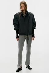 ZARA ЛЕГИНСЫ С КУЛЬТИРОВАННЫМИ КОЛЕНЯМИ, СЕРЫЙ МЕЛАНЖ