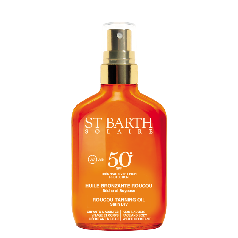 LIGNE ST BARTH ROUCOU TANNING OIL SATIN DRY VERY HIGH PROTECTION SPF 50+ 100 мл. Сухое масло помадного дерева SPF 50+