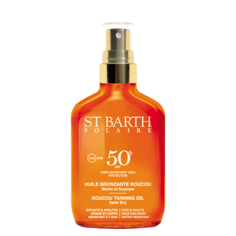 LIGNE ST BARTH ROUCOU TANNING OIL SATIN DRY VERY HIGH PROTECTION SPF 50+ 100 мл. Сухое масло помадного дерева SPF 50+