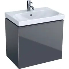 Geberit Acanto 500.614.JK.2 Тумба под раковину, 59.5x53.5x41.6см, темно-серый / лакированный матовый, темно-серый / глянцевое стекло фото