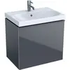 Geberit Acanto 500.614.JK.2 Тумба под раковину, 59.5x53.5x41.6см, темно-серый / лакированный матовый, темно-серый / глянцевое стекло