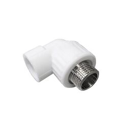 Угольник комбинированный ПП 20-1/2'' PN 25, с наружной резьбой, белый, Valfex