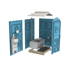 Мобильная туалетная кабина ЛЮКС ECOSTYLE Экогрупп(1200x1100x2200см;85кг;синий) - арт.560141