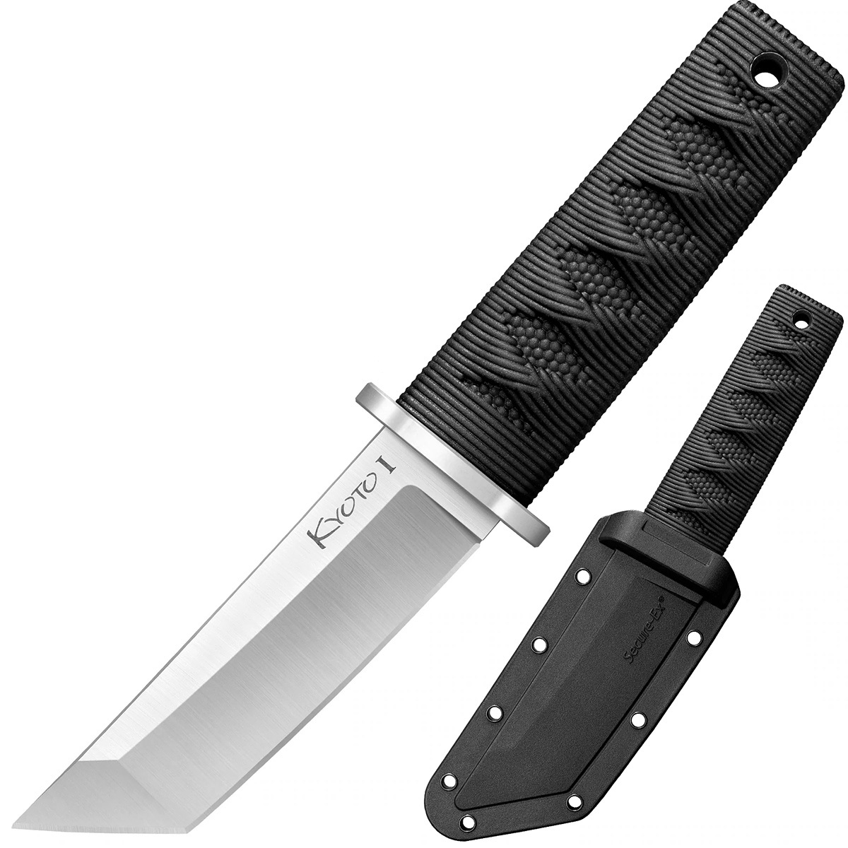 Нож с фиксированным клинком Cold Steel Kyoto I Tanto, сталь 8Cr13MoV, рукоять Kray-Ex, черный