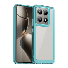 Прозрачный чехол с усиленными рамками бирюзового цвета для Xiaomi 14T и 14T Pro, увеличенные защитные свойства