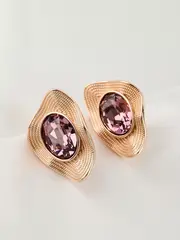 Клипсы Адриана с фиолетовыми кристаллами