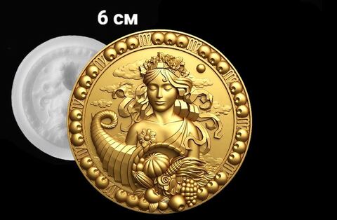 Силиконовый молд № 394 медальон Дева 6 см