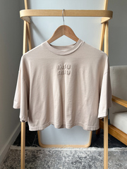Хлопковая футболка Miu Miu, XS