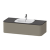 Duravit Happy D.2 Plus HP031KM8080 Столешница 16x1300x550мм для тумбы #HP4932, HP4942, HP4952 ,HP4962, HP4972 с вырезом под 1 раковину, цвет: graphite supermatt