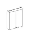 Geberit Option Basic 500.258.00.1 Зеркальный шкаф с подсветкой, две двери, 56x67.5x14см