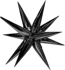 Шар Аг 41''/104 см, Звезда, составная 12 лучиков, Черный, 1 шт.