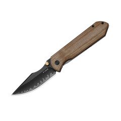 Фото Складной нож Kizer Harpoon Fold, сталь ламинат, рукоять титан/микарта, коричневый