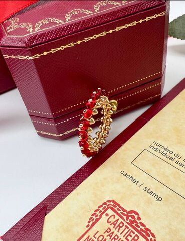 Кольцо CLASH в стиле CARTIER с красными вставками и двигающимися шипами