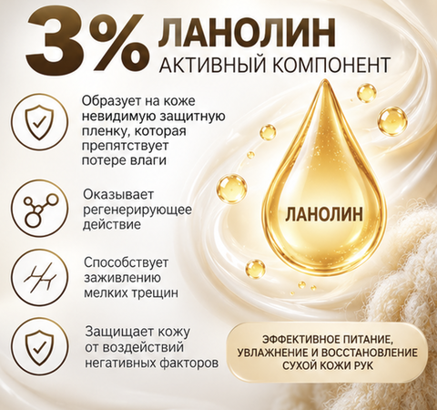 Крем для рук ланолиновый Восстановление и устранение шелушений PRO HAND Белита 300мл — фото 3