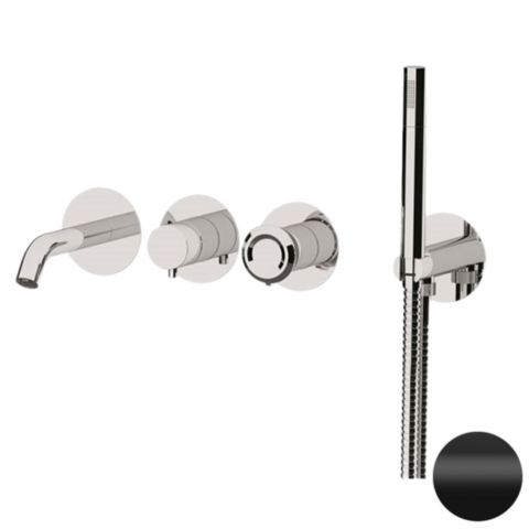 Remer Element ET53D2PNO Смеситель для ванны с душевым набором, цвет: черный матовый