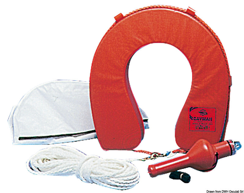 Horseshoe lifebuoy with accessories and cover