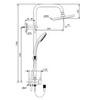 Ideal Standard Idealrain Eco A6281AA Душевая система внешнего монтажа без смесителя 105 см с верхней лейкой 20х20 см