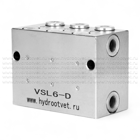 Фото VSL6-D - Питатель для двухлинейных систем смазки с рабочим давлением 400 бар, количество выходов 6, максимальная доза 5 мл/цикл, с фиксированным винтом