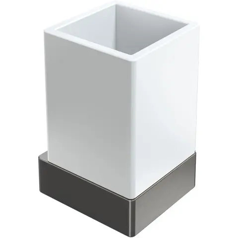 Boheme 10724-GM Стакан настенный Qubic Gun Metal