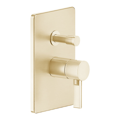 Gessi Inciso 58079#246 Встраиваемый смеситель, на 2 источника с автоматическим переключателем (внешняя часть), цвет: золото фото
