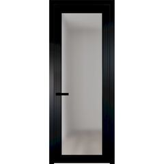 Алюминиевая дверь 1AGP чёрная матовая RAL9005 остеклённая