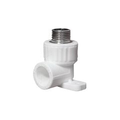 Угольник установочный ПП 20-1/2'' PN 25, с наружной резьбой, белый, Valfex
