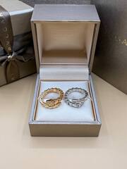 Кольцо ЗМЕЯ-SERPENTI одинарное с камнями на голове lux качество rose/white VGOLD