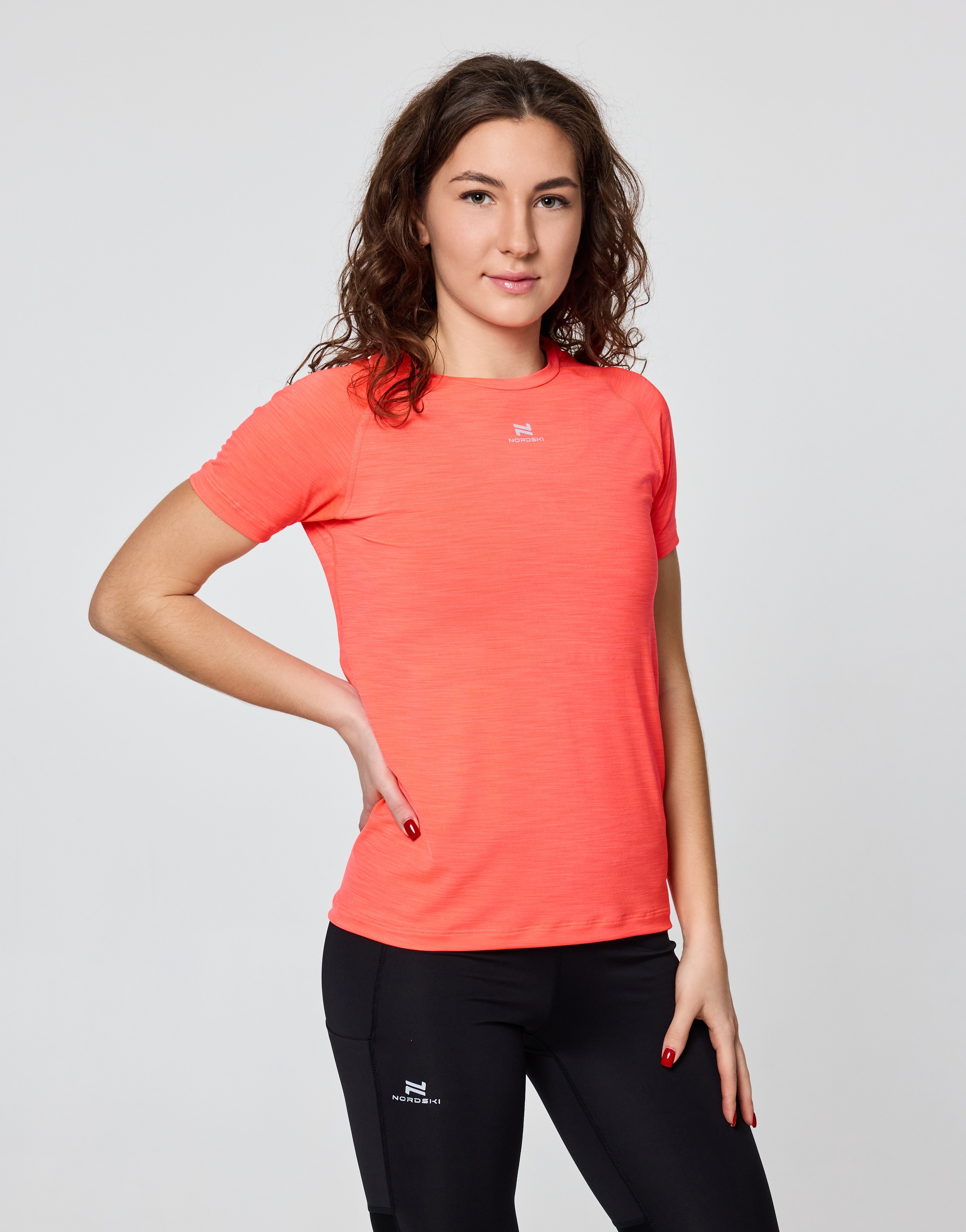 Женский комплект для тренировок Nordski Pro half Road coral-black - 3