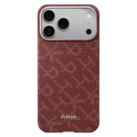 Чехол Pitaka Edge Case для iPhone 17 Pro Max, Красный монограм | Monogram Gold/Red