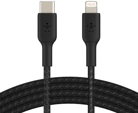Кабель Belkin BoostCharge Lightning To USB-C Braided Silicone Cable 1м черный