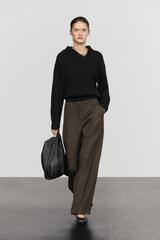 Massimo Dutti Тканевые брюки карго из фланели, кротово-коричневый