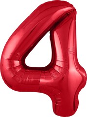 Шар Аг 40''/102 см, Цифра Slim Красный 