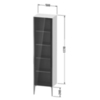Duravit XViu XV1376LB221 Шкаф подвесной 1770x500x360мм, со стеклянной дверью, 4 стеклянные полки (петли слева), цвет: walnut dark/черный матовый