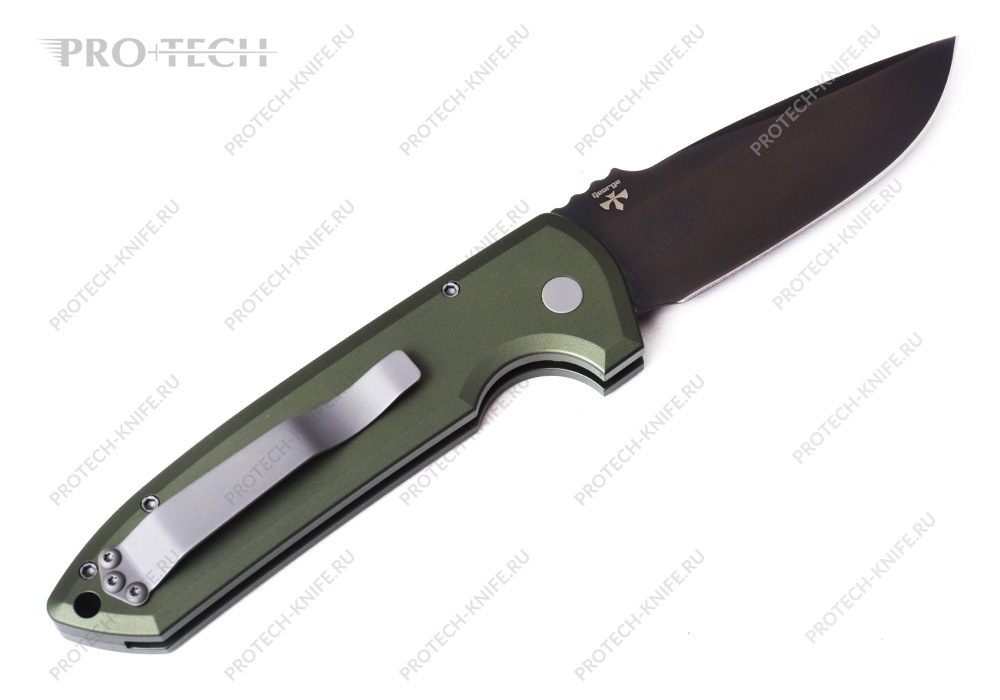 Нож Pro-Tech Rockeye Green Smoky Gray DLC 3V Exclusive - фотография 